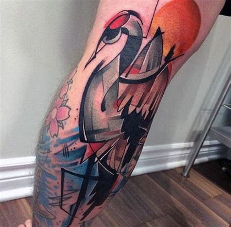 60 Crane Tattoo Designs For Men Masculine Bird Ink Ideas