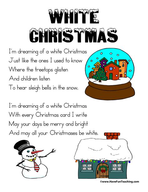 Printable Christmas Song Lyrics Have Fun Teaching