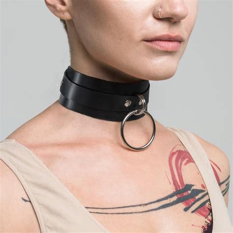 Leather Bdsm Collar Submissive Collar For Women Etsy