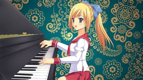 Anime Girls Anime Blonde Piano School Uniform Wallpapers Hd