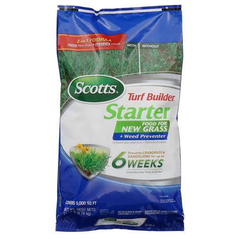 It's powered by everydrop technology, a wetting agent, which helps drive water into hard, dry soil and reduces wasteful runoff. Scotts Turf Builder 21.5 lb. 5,000 sq. ft. Starter Food ...