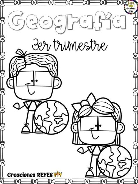 A Coloring Page With The Words Geographia And An Image Of Two People