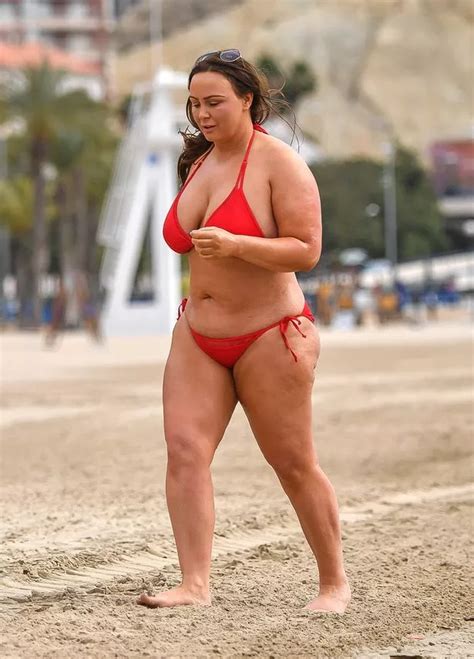 Chanelle Hayes Sizzles On The Beach In Red Hot Bikini As She Flaunts On Going Weight Loss