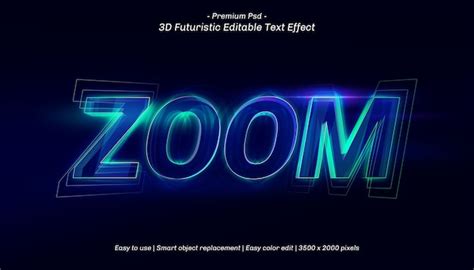 Plantilla De Efecto De Texto De Zoom 3d Archivo Psd Premium