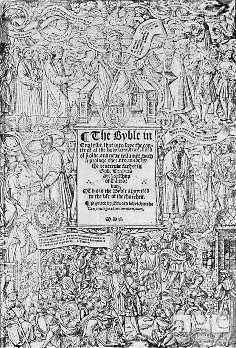 Title Page Of The Great Bible 1540 1903 Cromwell Cranmer And