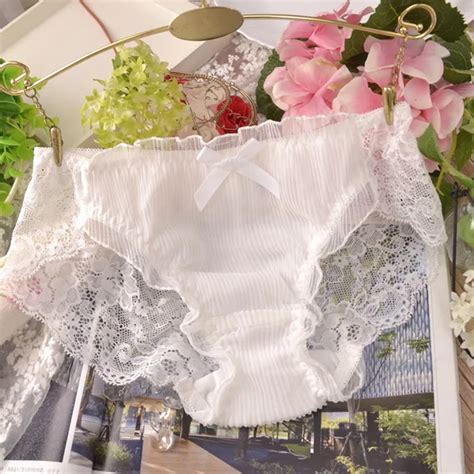 japanese lace cute sexy panties hollow out silk yarn intimate underwear women bow breathable