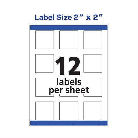 Avery 22806 Printable Square Labels Easy Peel Sure Feed Print To The