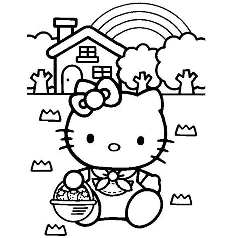 143 dessins de coloriage Hello Kitty à imprimer  Hello kitty colouring