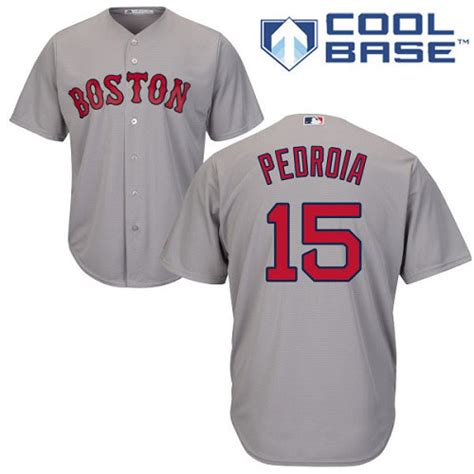 Youth Majestic Boston Red Sox 15 Dustin Pedroia Authentic Grey Road