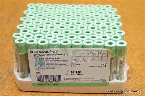Bd Vacutainer Pst Gel Lithium Heparin Lh Plus Blood Collection Tubes
