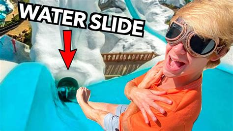 The Biggest Cardboard Water Slide Challenge Youtube