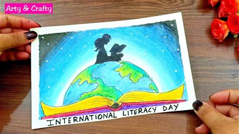 How To Draw International Literacy Day Poster For Beginners Step By