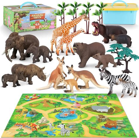 Learning Minds Set Of Jumbo Jungle Animal Figures Zoo Animals For 1 2