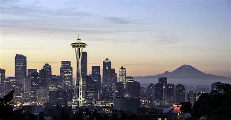 Seattle Skyline From Queen Anne Hill Washington Image Free Stock