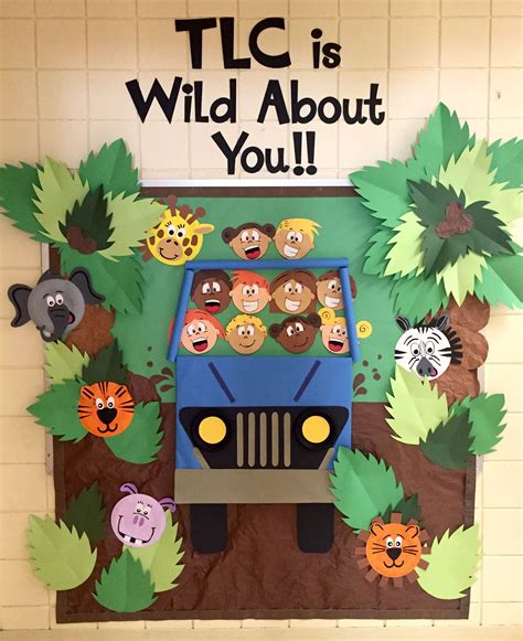 Back To School Bulletin Board Animal Jungle Theme Safari Bulletin