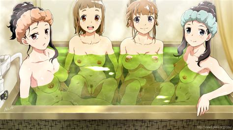 Rule 34 Bathing Kobuchizawa Shirase Miyake Hinata Naked Nipples Nolia