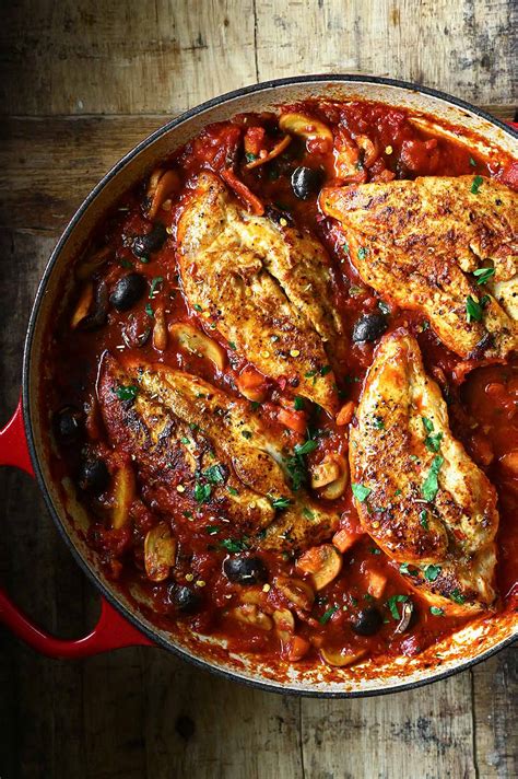 Chicken Cacciatore Serving Dumplings