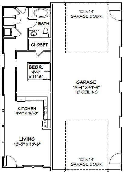 Gone are the days when barns were just for feed, storage, or animal shelter! 34x48 1-RV Garage -- #34X48G1E -- 1,605 sq ft - Excellent Floor Plans | House floor plans ...