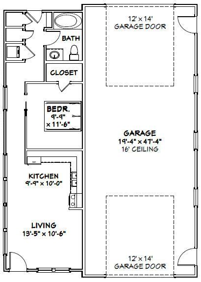 The plans below are to stimulate your mind into an imagining of what your dream barndominium might look and feel like. 34x48 1-RV Garage -- #34X48G1E -- 1,605 sq ft - Excellent ...