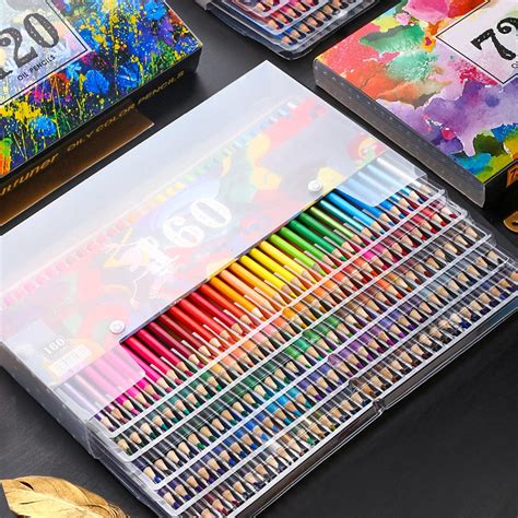 4872120160 Colors Professional Oil Colored Pencils Set Artist
