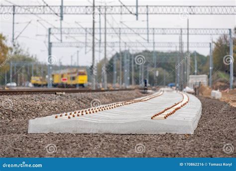 Modernization Of The Railway Line New Track Crushed Stone Railway