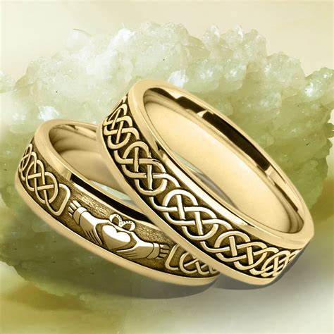 Celtic Or Claddagh Patterned Wedding Rings The Meaningful Symbolism