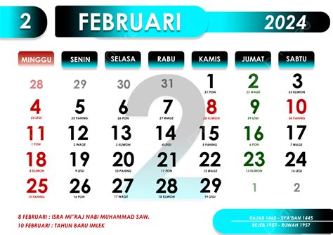 Templat Desain Bulan Februari Kalender 2024 Kalender 2024 Kalender