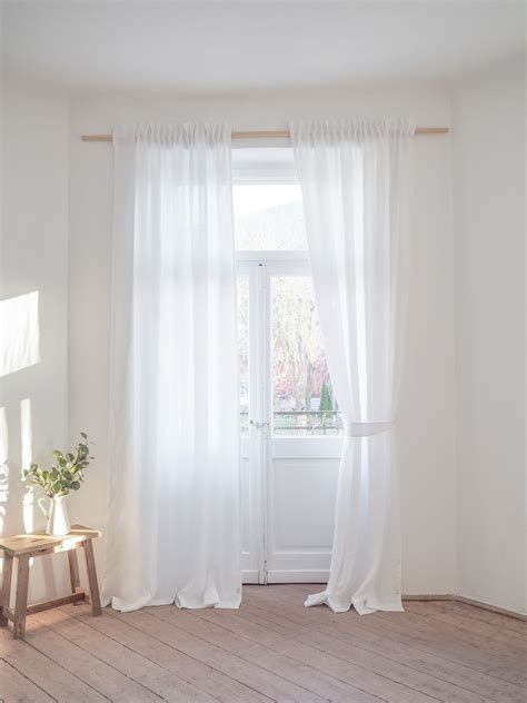White Linen Curtain Panel 100 Stonewashed Linen Linen Etsy In 2021