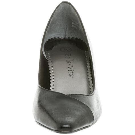 Bella Vita Womens Wow Black Leather Pumps Shoes 75 Narrow Aan Bhfo