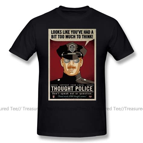 Police T Shirt Thought Police T Shirt Print Short Sleeve Tee Shirt 6xl