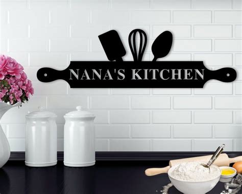 Custom Metal Sign For Kitchen Nanas Kitchen Metal Sign Etsy Art
