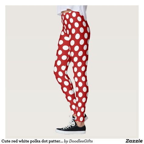 White Polka Dot Polka Dots Polka Dot Leggings Pattern Leggings Polka Dot Pattern Leggings