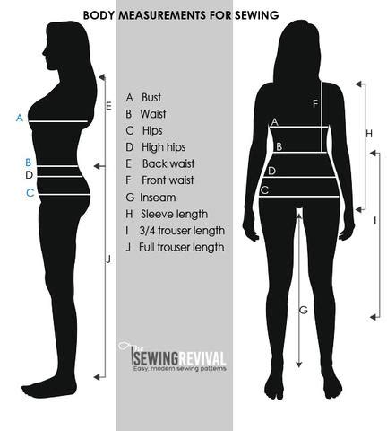 Scroll down to discover how to measure yourself and to find our size chart. How To Measure Your Size For Clothing - The Sewing Revival