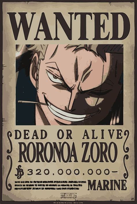 zoro wanted en Anime one piece Pósteres ilustraciones Recomendaciones de anime One