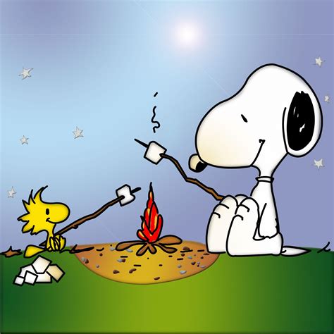 Snoopy And Woodstock Camping Wallpapers Wallpaper Cave
