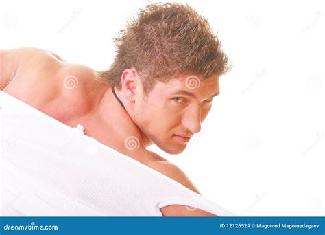 Guy Tearing Shirt Stock Photo Image Of Stare Turned 12126524