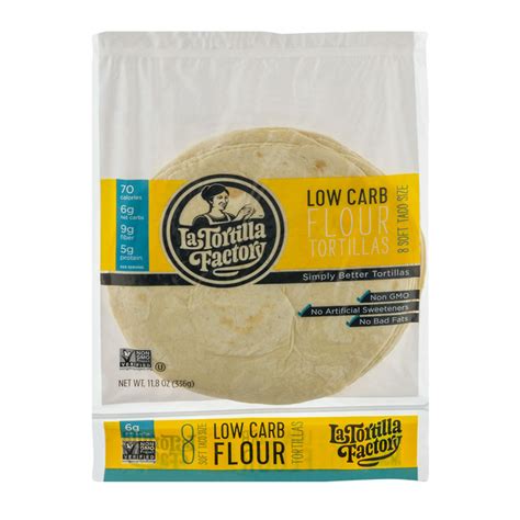 Save On La Tortilla Factory Flour Tortilla High Fiber Low Carb 8 Ct