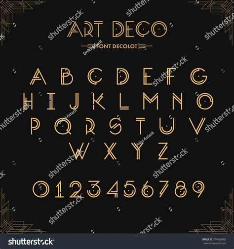 52 Art Deco Font Digital Fonts Retro Alphabet Alphabet Clip Retro