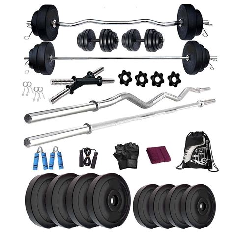 Buy Bodyfit Home Gym Set 10 Kg To 70 Kg With 5 Ft Straight And 3 Ft