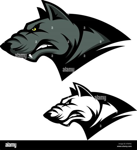 Angry Wolf Head Sport Team Mascot Design Element For Logo Label