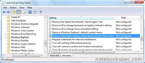 ยกเลิก Folder Option ใน Windows 7 Notebookspec