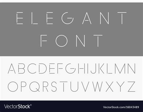 Thin Minimalistic Font English Alphabet Royalty Free Vector