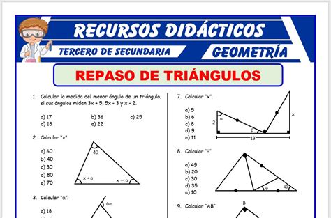 Repaso De Triángulos Para Tercero De Secundaria Recursos Didácticos