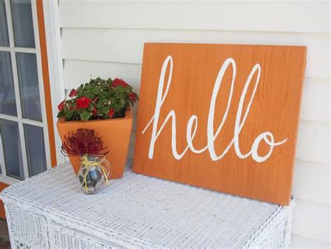 Outdoor Orange Hello Sign - Project by DecoArt