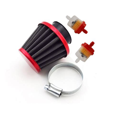 Tc Motor Red Motorcycle 38mm Air Filter Fuel Cleaner For 50cc 90cc