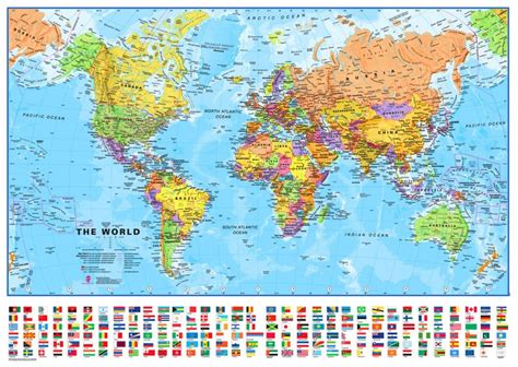 Small Printable World Map Europe Centred Maps International Small