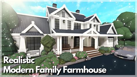Bloxburg Realistic Modern Family Farmhouse Speedbuild Roblox House Build Youtube