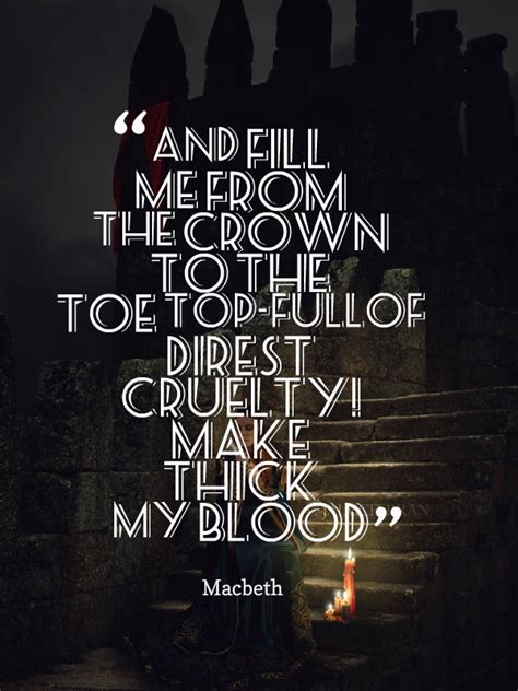Enjoy reading and share 1 famous quotes about macbeth going crazy with everyone. Lady Macbeth prepares herself to welcome Duncan, only to kill him. She asks to be cruel and to ...