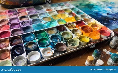 Vibrant Hues of Watercolor Paint Blending Together. AI Generated Stock