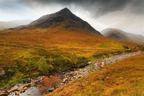 Glen Etive Autumn Colours In The Rain Scottish Highlands Scotland